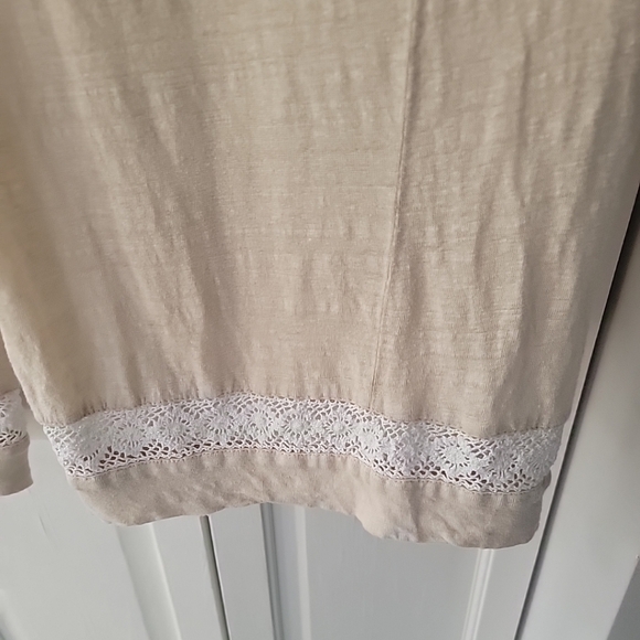 Rachel Zoe 100% linen cream boho wide leg pants Size XL Beach Lounge Comfort - Picture 4 of 6